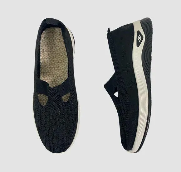 Chunky Slip On Bubble Sole Black Athleisure Workout Gym Running Sneaker 8.5 - Image 1