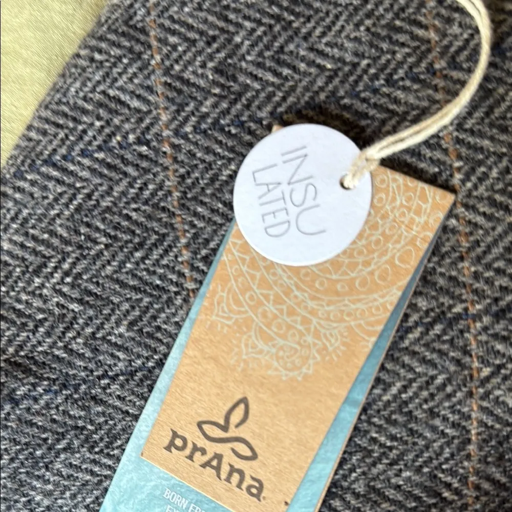 Prana Caprise Insulated Wool Blend Convertible Gray and Black Trench Coat - Image 16