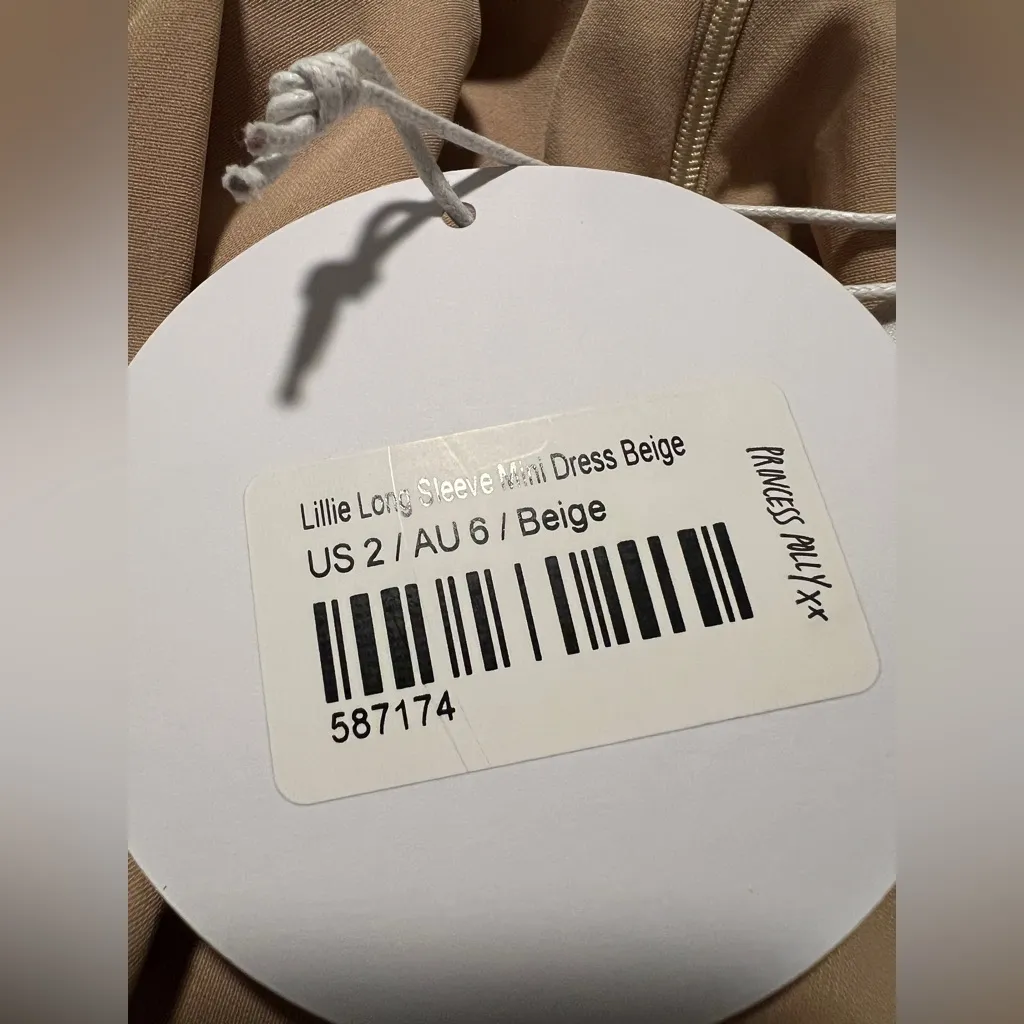 Princess Polly Corset Milkmaid Beige Brown Mini Balloon Sleeve Dress Cottagecore - Image 6