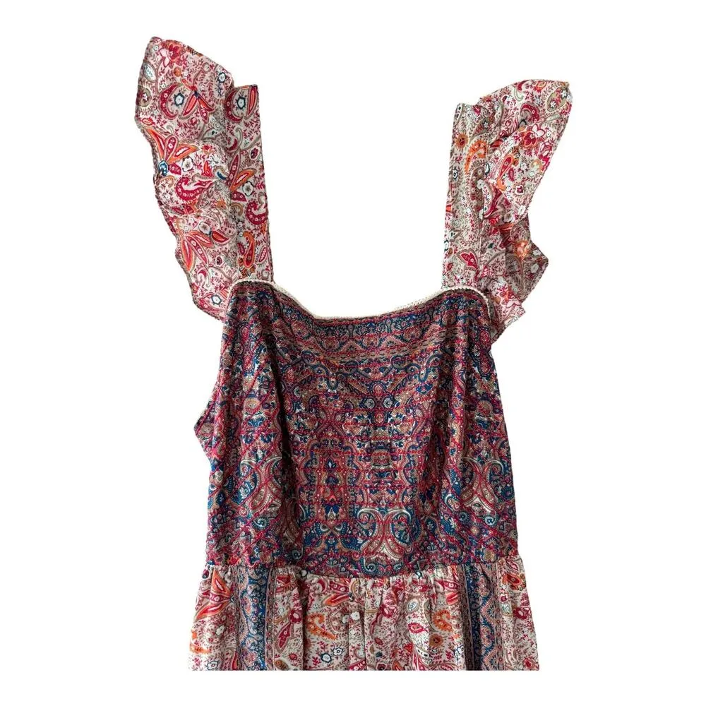 Haute Hippie flutter sleeve, tiered peasant-style maxi-dress size 14 - Image 14