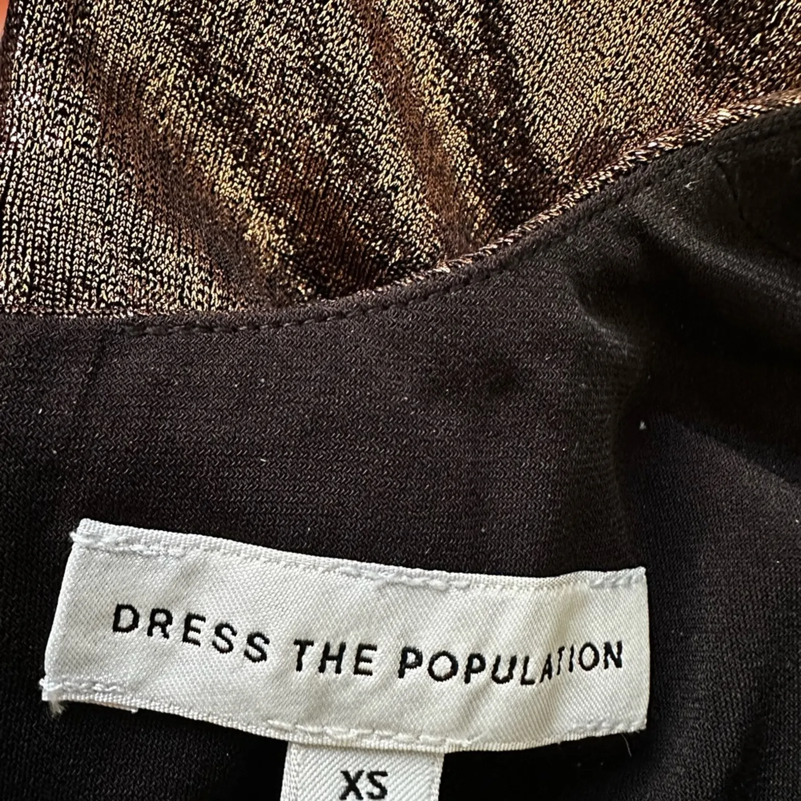 NEW Dress the Population Daria Bronze Midi Metallic Date Sexy Cocktail Party - Image 6