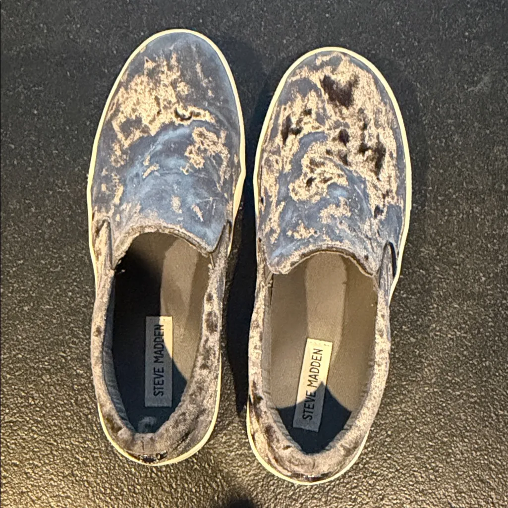 Steve Madden Shoes Women’s 8.5! Gema Crushed Velvet Slip On Sneakers Gray! - Image 2