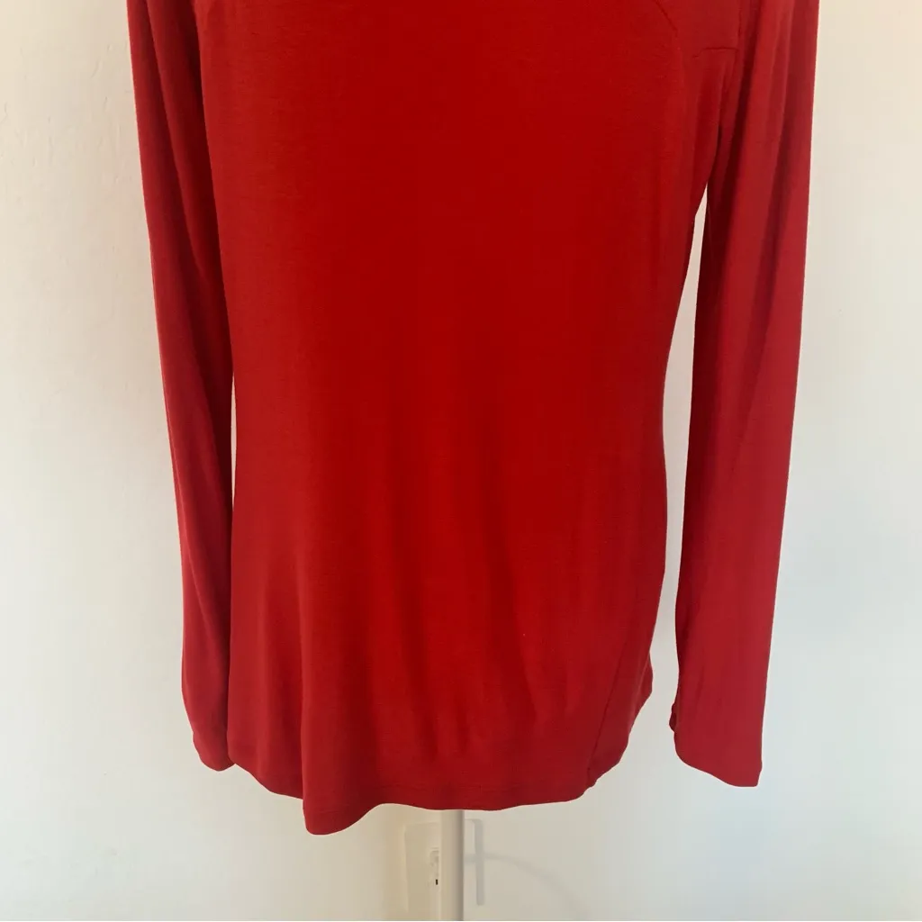 CAbi Chealsea Holiday Red Long Sleeve Round Neck Top Style 3409 Size M - Image 10