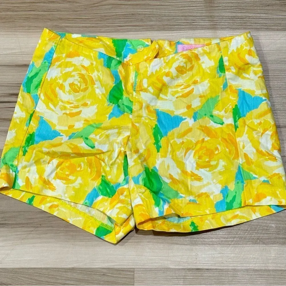 Lilly Pulitzer Deenie Sunglow Yellow Rose Shorts Women’s 00 - Image 2