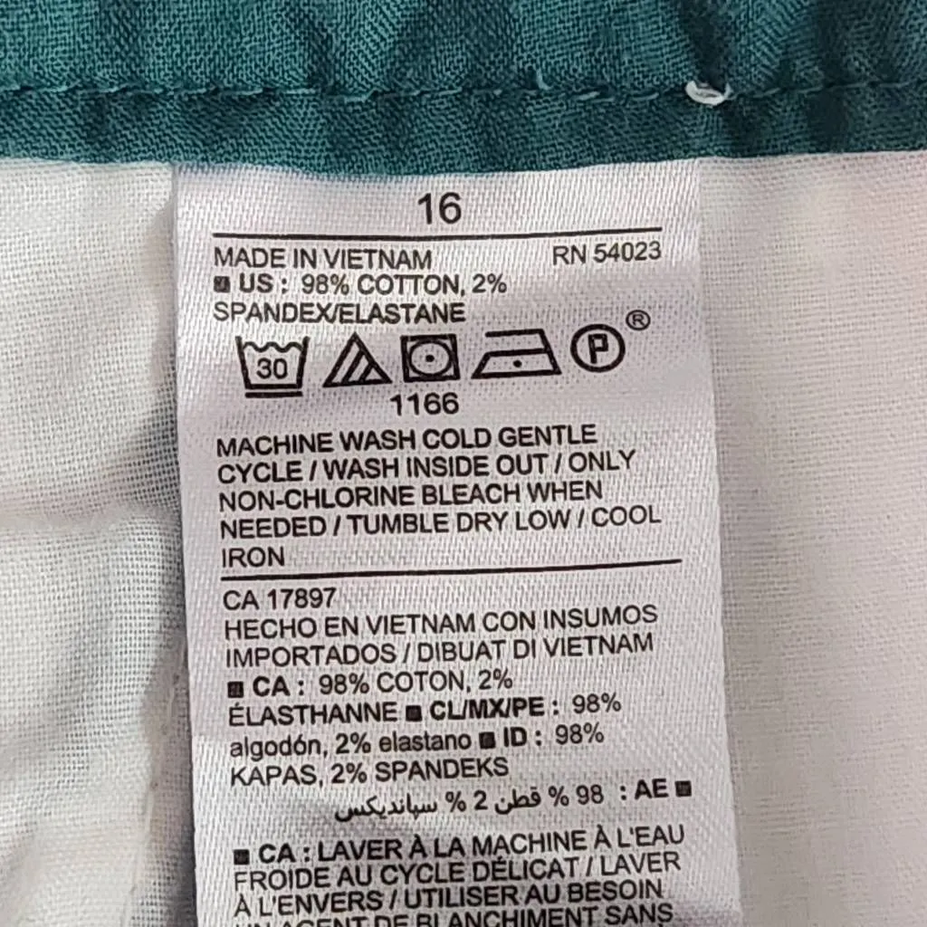 Old Navy Green Stripe Chino Shorts Size 16 Green and White Stripe Preppy Shorts - Image 6