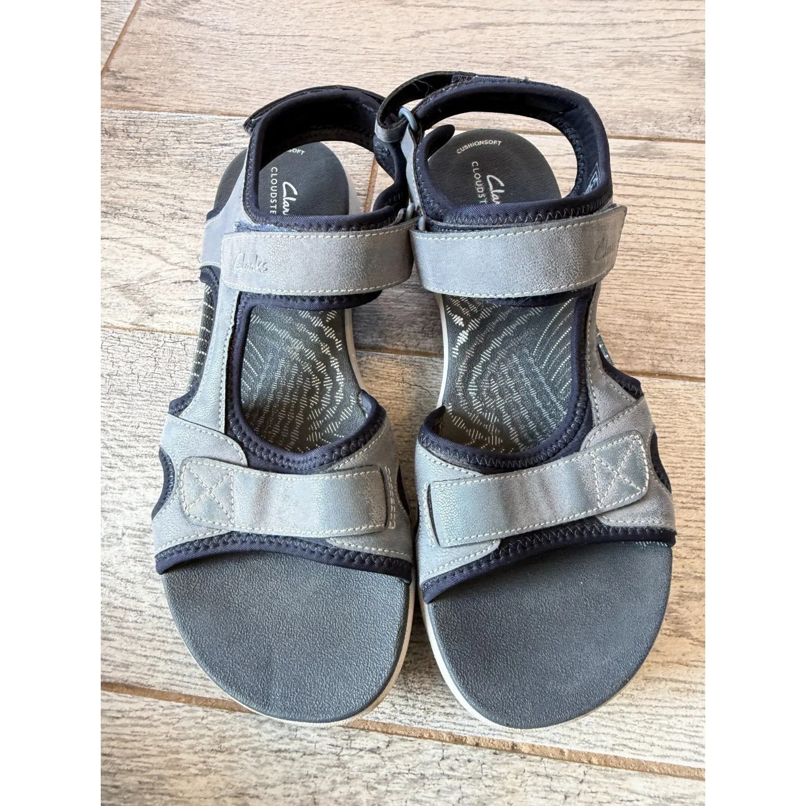 Clarks Cloudsteppers Mira Bay Sport Sandals size 8 Womens River Trail Shoes Gray - Image 3