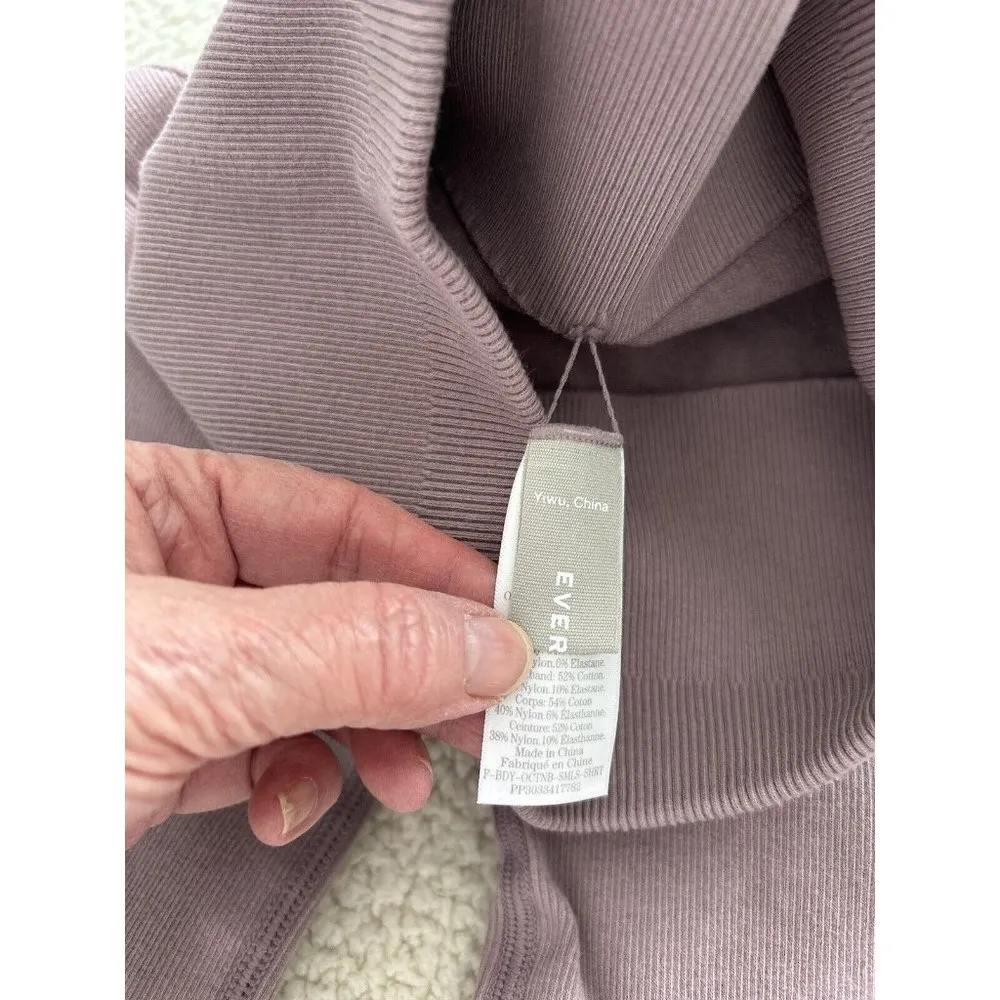 Everlane Seamless High Rise Ribbed Knit Bike Shorts Lilac Purple Size XS/S - Image 2