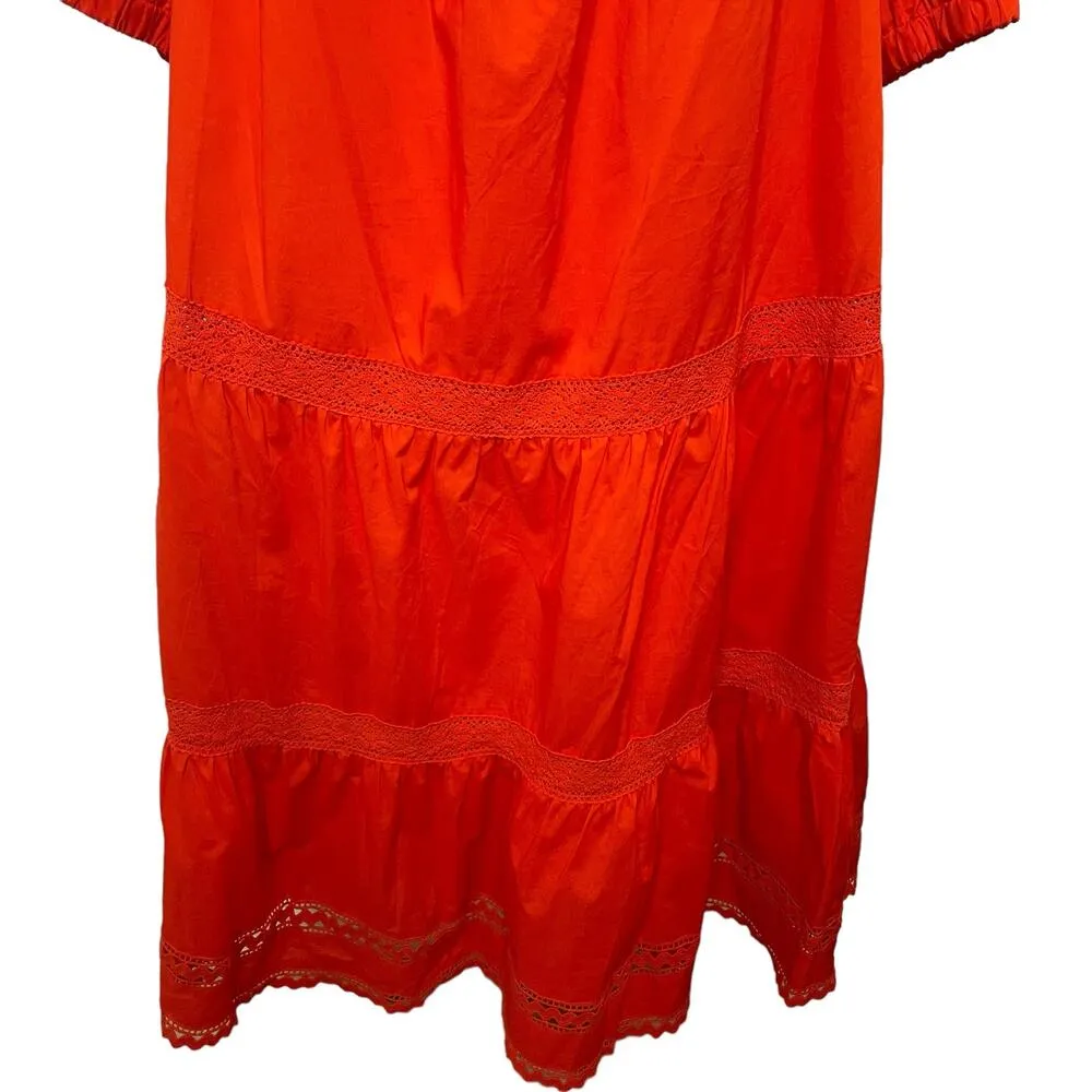 NWT Broom Street X Kate Spade Poplin Off Shoulder Dress Cherry Pepper Size XXL - Image 11