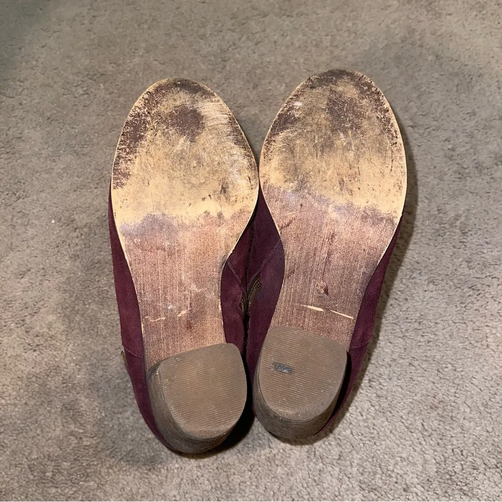 BP Tandem Ankle Boots Bootie Size 8 Burgundy Maroon Shoes Zip Closure Nordstrom - Image 3