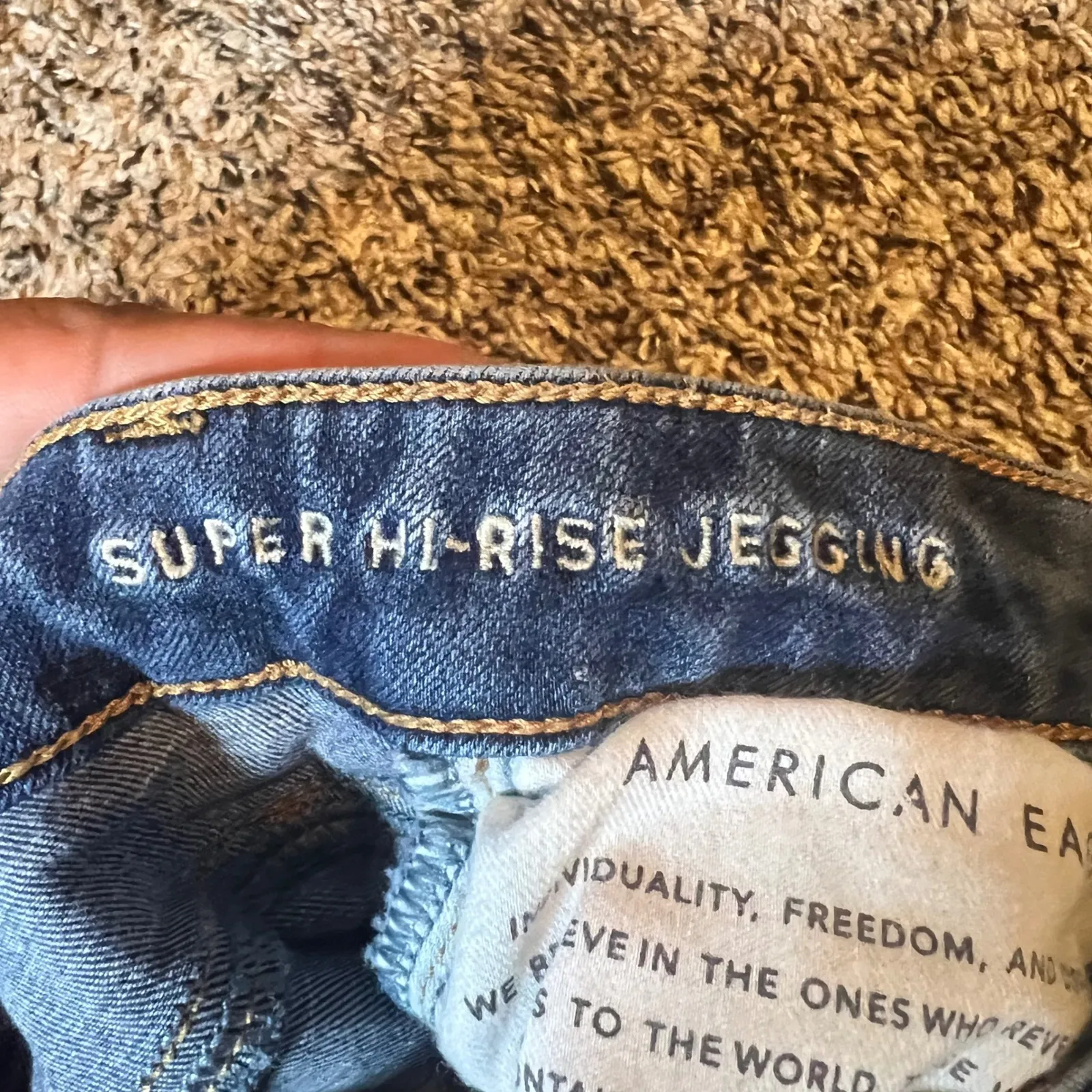 American Eagle Outfitters Super Hi Rise Dream Jean Jeggings Blue Stretch Size 00 - Image 3