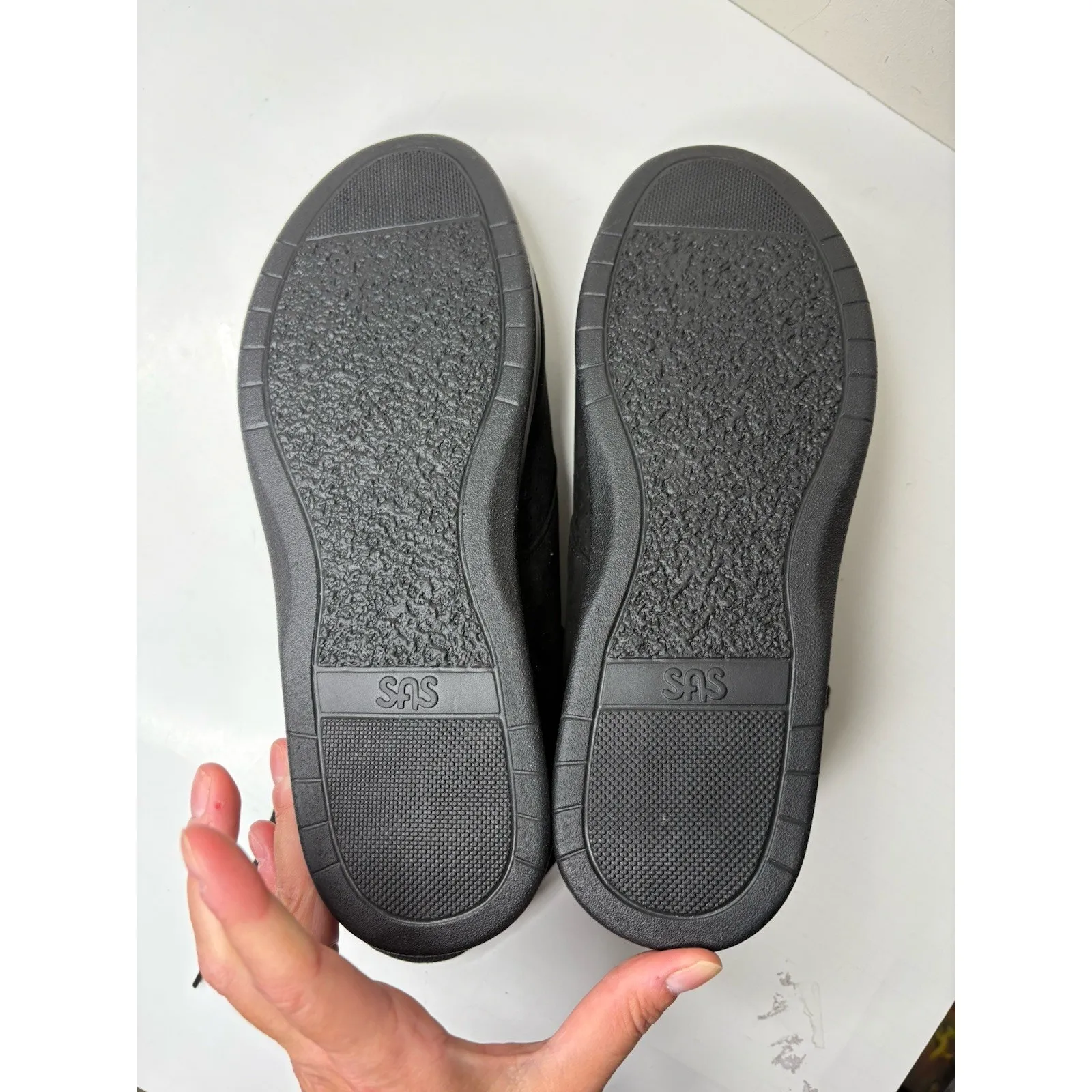 SAS Womens Size 11 WW Freetime Shoes Black Charcoal Suede Lace - Image 5