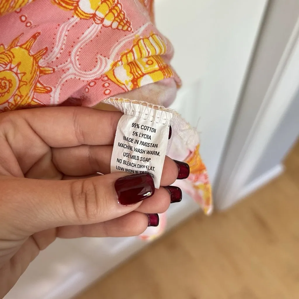 Barbara Gerwit Seashell Mini Sleeveless Dress Womens XL Pink Orange Y2K 90s - Image 3