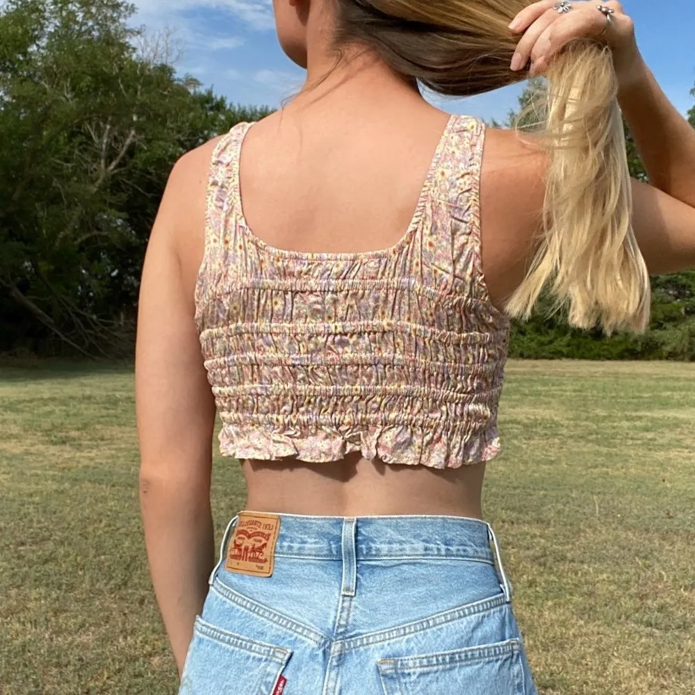 Motel Rocks Soyke Vest Top in 70s Prairie Girl Floral - Image 4