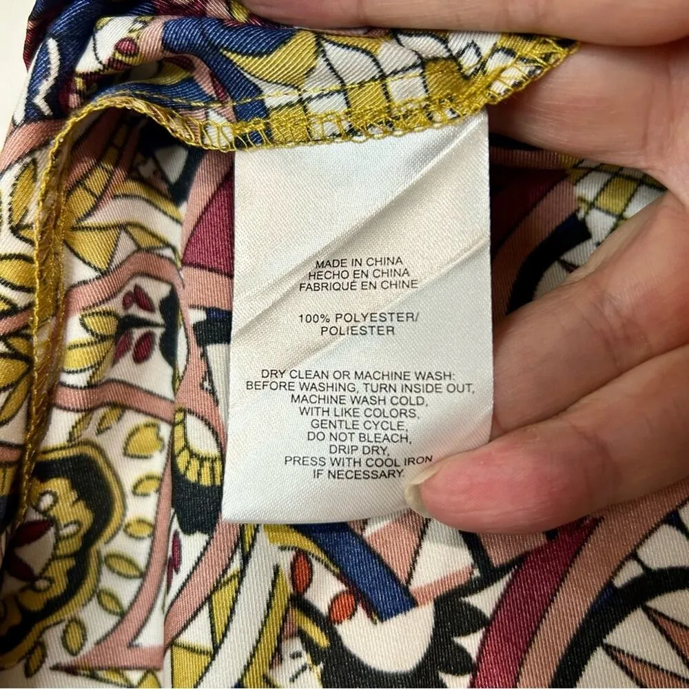 Jones New York Women’s Long Sleeve V Neck Twill Utility Blouse Gold Large NWT - Image 6