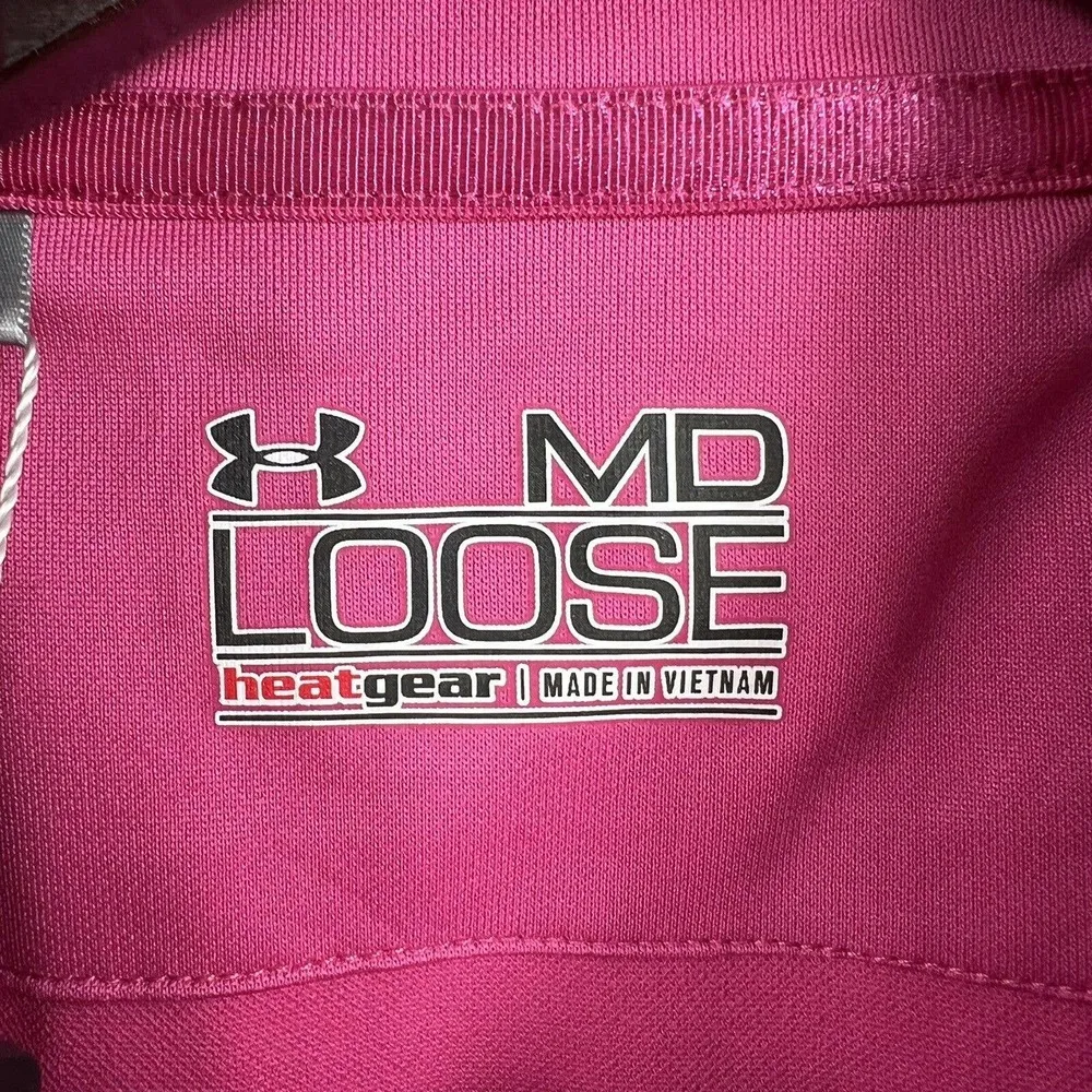 Under Armour Pink Short Sleeve Golf Polo Medium New - Image 7