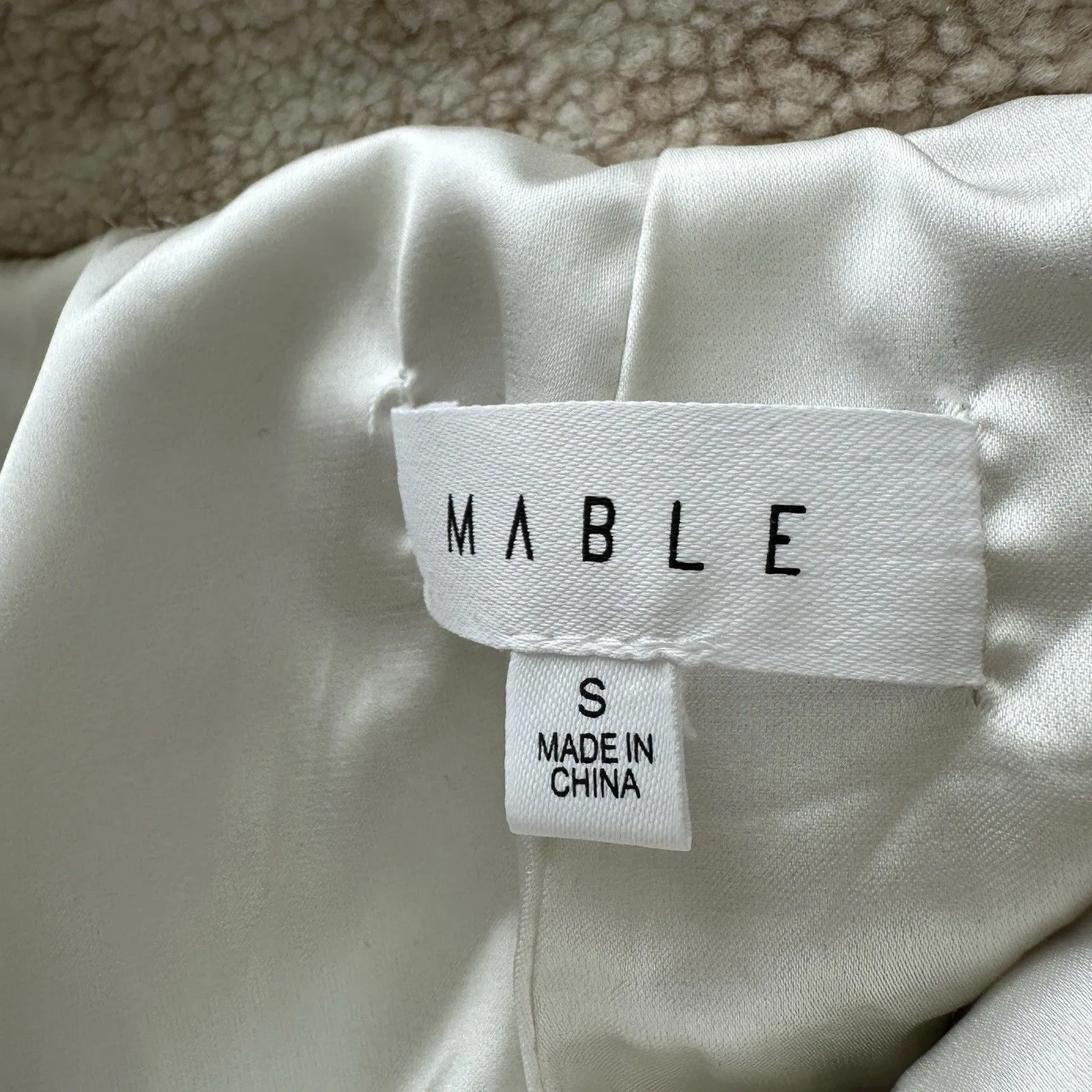 Mable Fuzzy Textured brown Plaid Crop Button Down Jacket S - Image 3