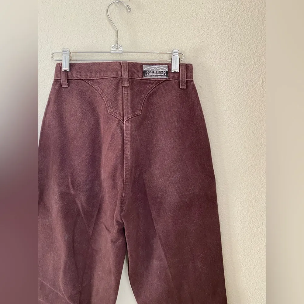 Vintage Rocky Mountain Rockies Brown Denim High Waist Jeans, Size 3/4 - Image 4