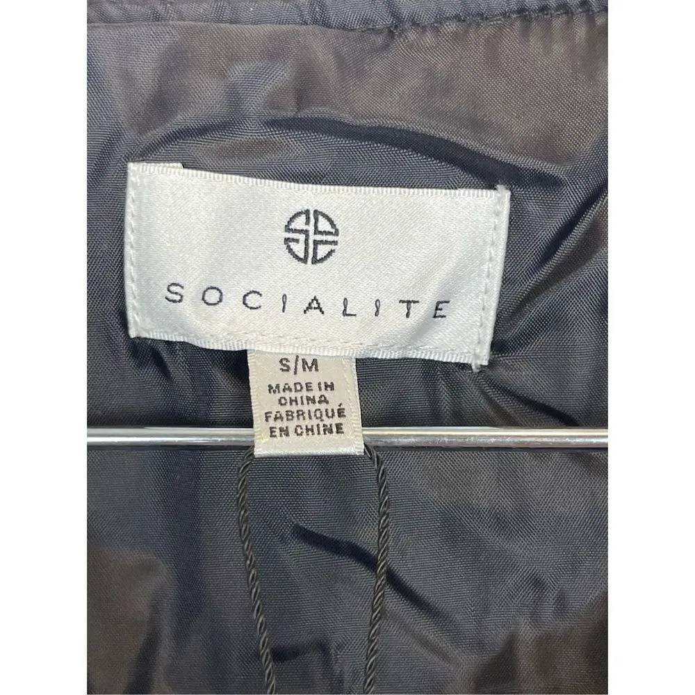 Socialite Quilted Puffer Full Zip Vest Size Small/Medium Black Lightweight NWT - Image 7