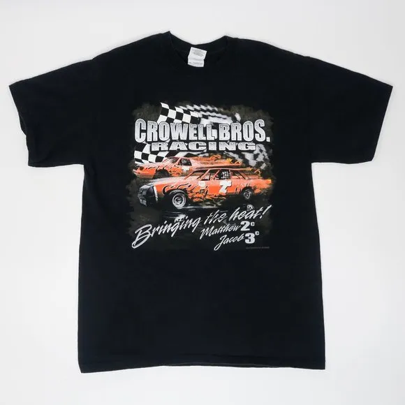 Black Crowell Bros. Racing Graphic T-Shirt - Image 2