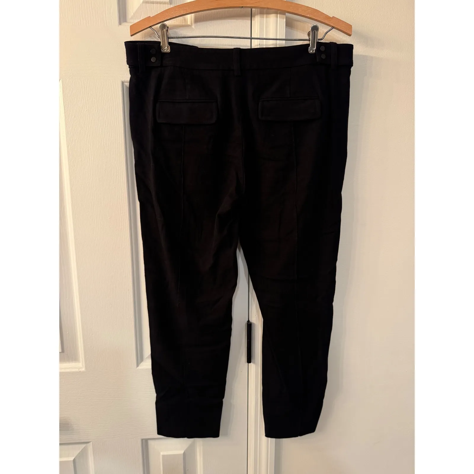 Vince Black Belted Trousers Cropped Tailored Pants Women Size 8 - Image 3