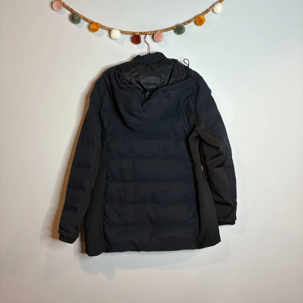 Zac Posen Fiona Jacquard Puffer Coat Blue/Black - Image 7