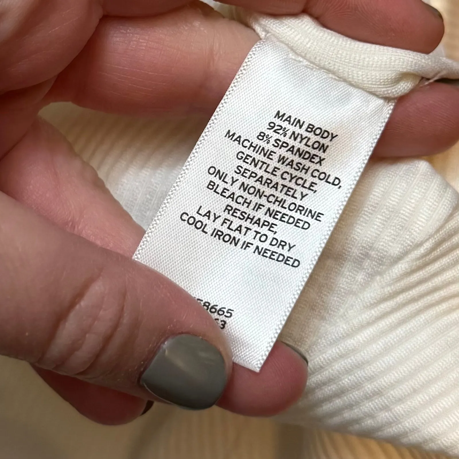 BP Women’s XS White Ivory Tofu Ribbed Nylon Sleeveless Bodysuit Tank Stretch New - Image 9