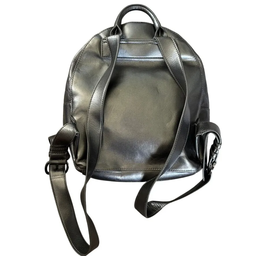 Love Moschino Quilted Faux Leather Backpack‎ Metallic Silver - Image 4