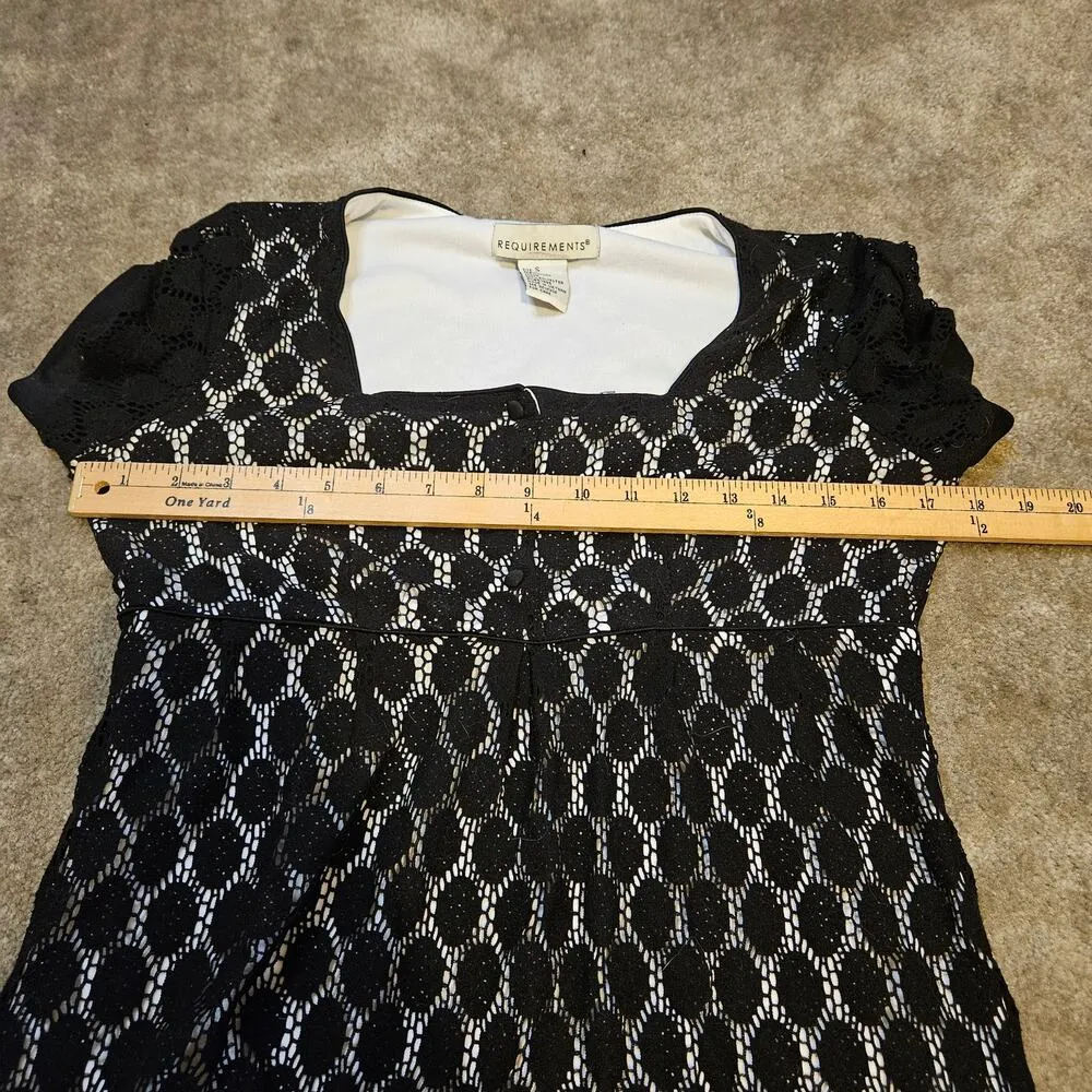 Requirements Size Small Black White Blouse Professional Career Nylon Polyester - Image 6