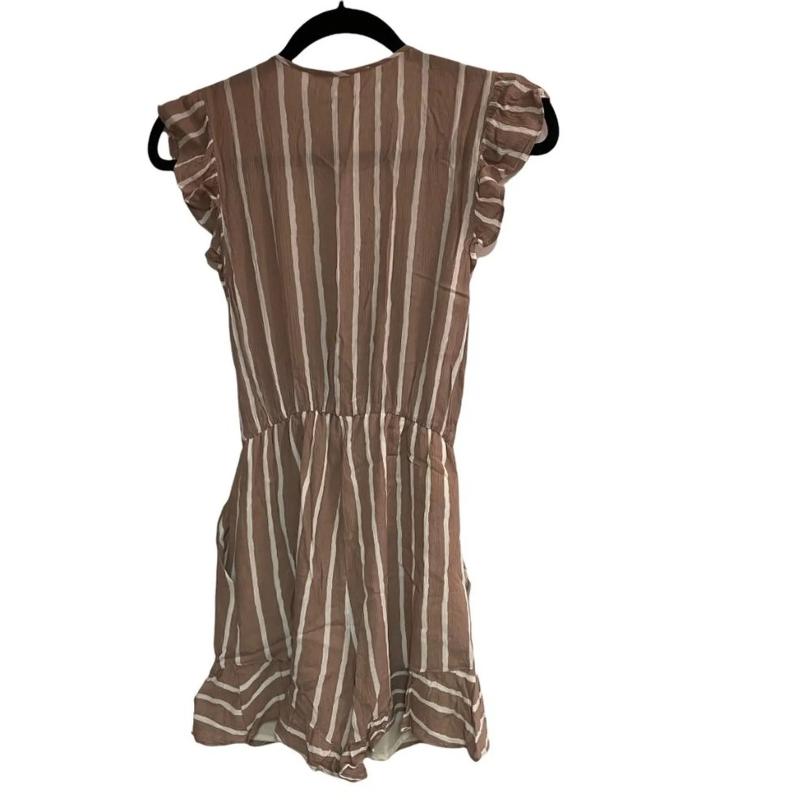 BCBG Stripe Romper Beige - Image 4