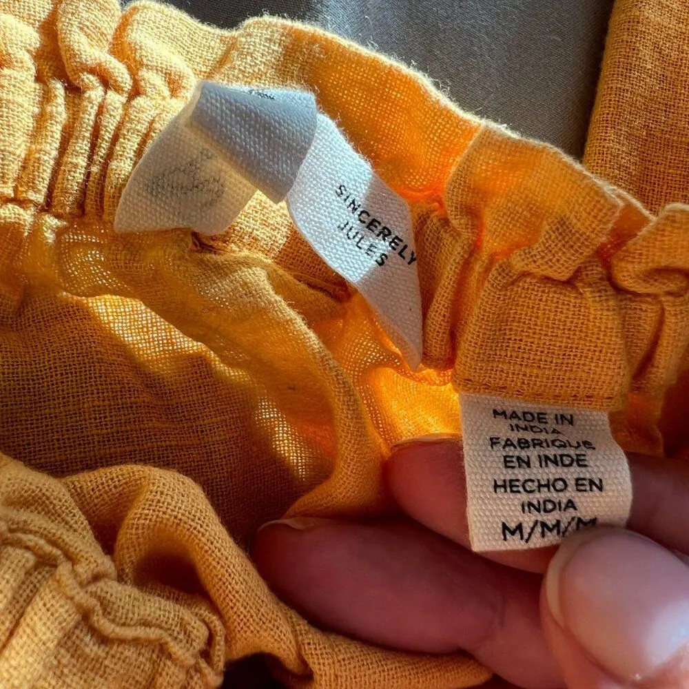 BILLABONG X SINCERELY JULES Bring On Wide Leg Pants & top Cotton Mango Size M - Image 11