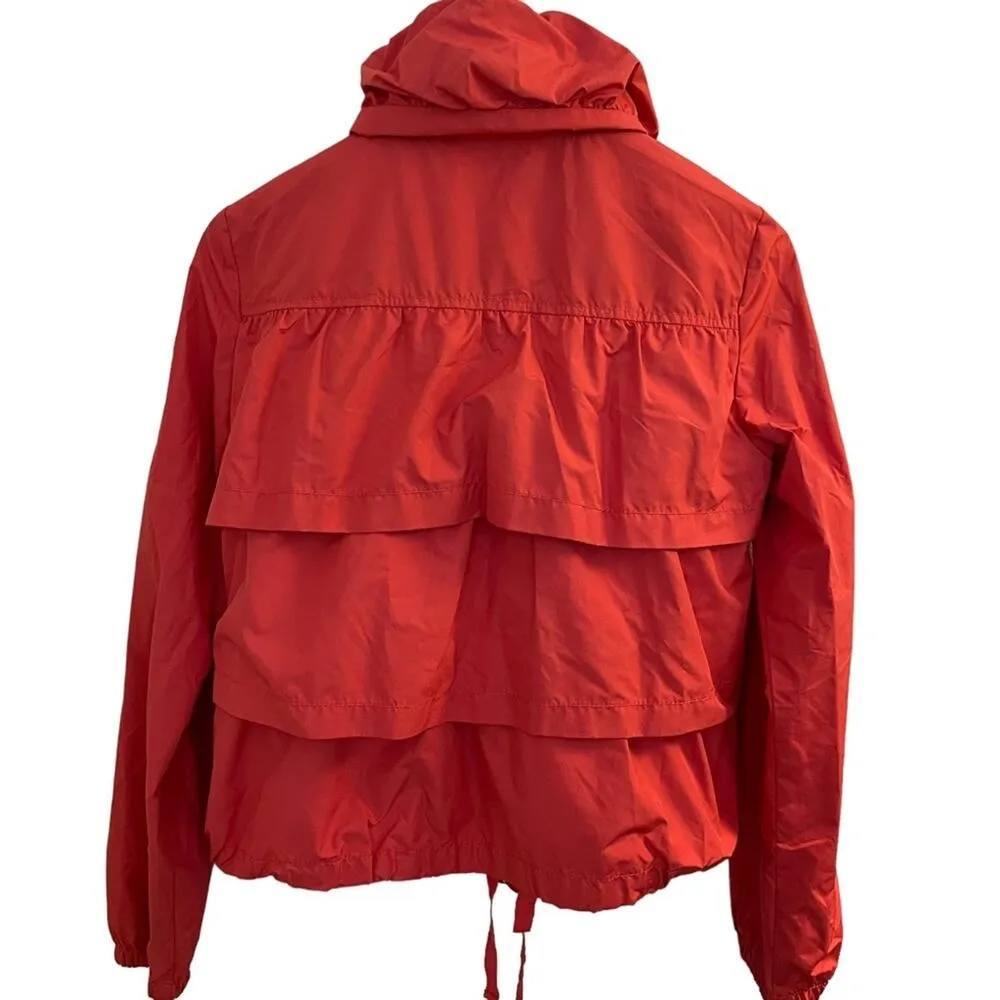 Ann Taylor LOFT Women’s Red Windbreaker Jacket Ruffled Layers Full Zip XS - Image 5