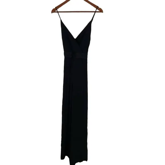 BcbgMaxAzria Black Wide Leg Swarovski Crystal Cocktail Formal Jumpsuit Sz 12 NWT - Image 9