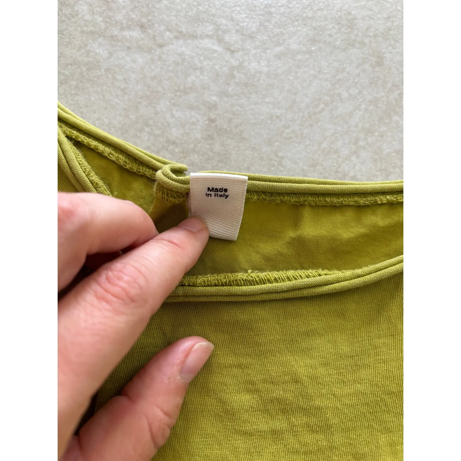 Trendy Wendy Top Womens OSFA Green‎ Short Sleeve Pocket Lagenlook Italy Artsy Green Size M - Image 6