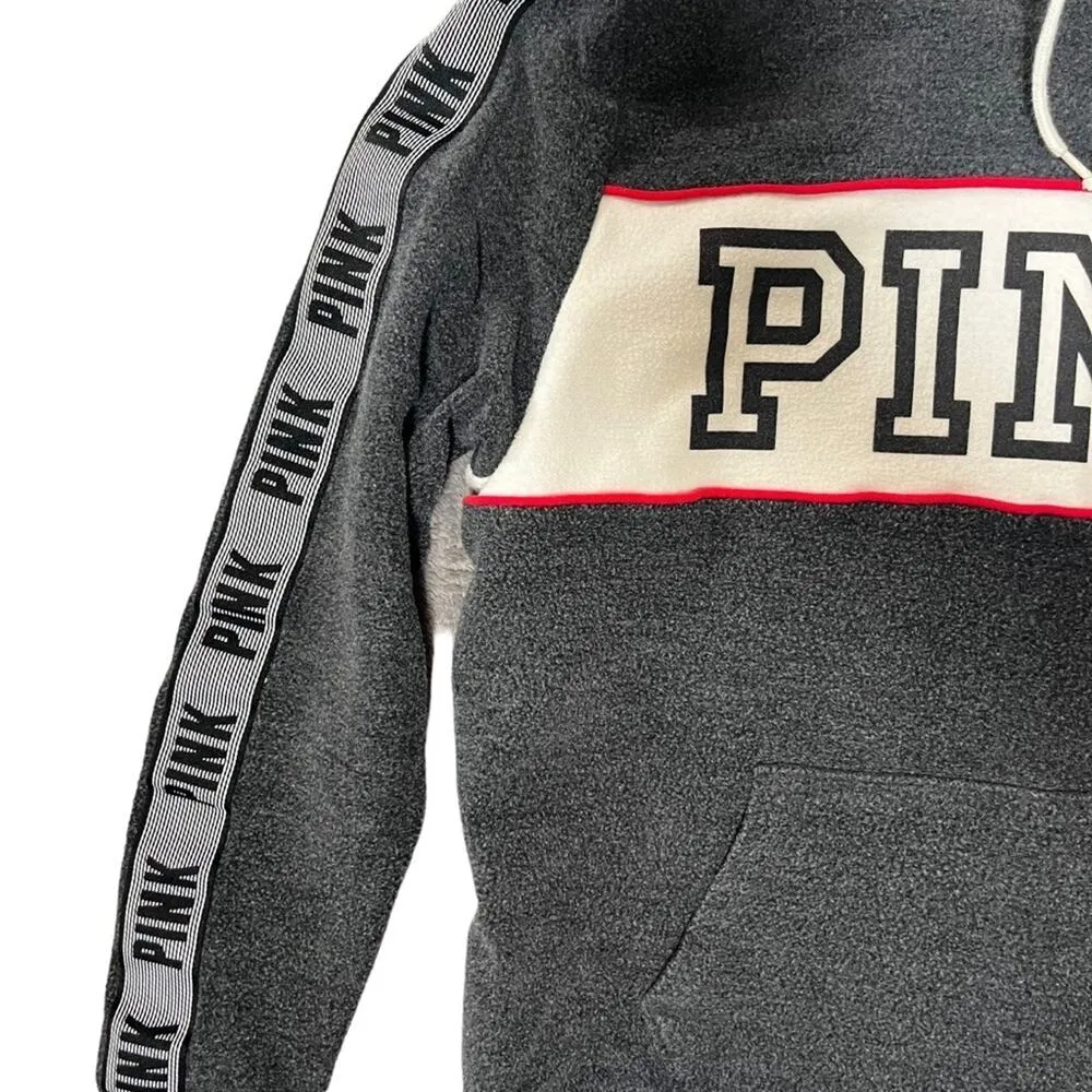 PINK Victoria's Secret Pullover Womens L Gray Cowl Neck Kangaroo Pocket Comfy Size L - Image 3