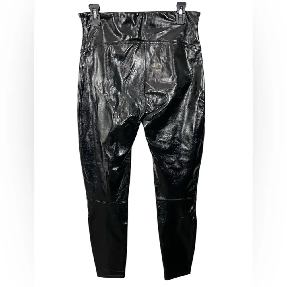 Spanx‎ Faux Patent Leather Black Leggings Size LARGE Style 20301R - Image 6