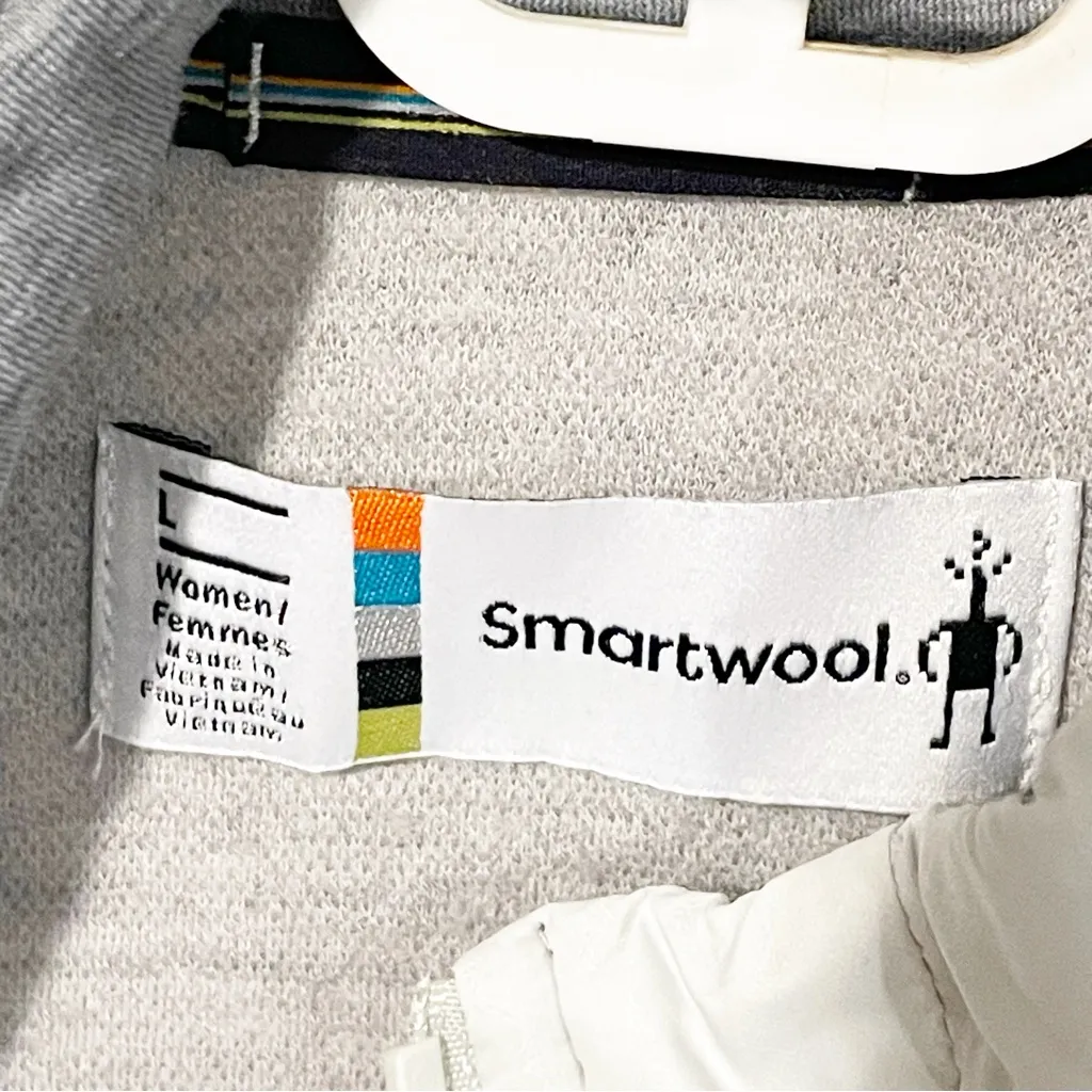 SMARTWOOL‎ Large Smartloft 60 Jacket Light Gray Mountain Fairisle Coat Quilted - Image 4