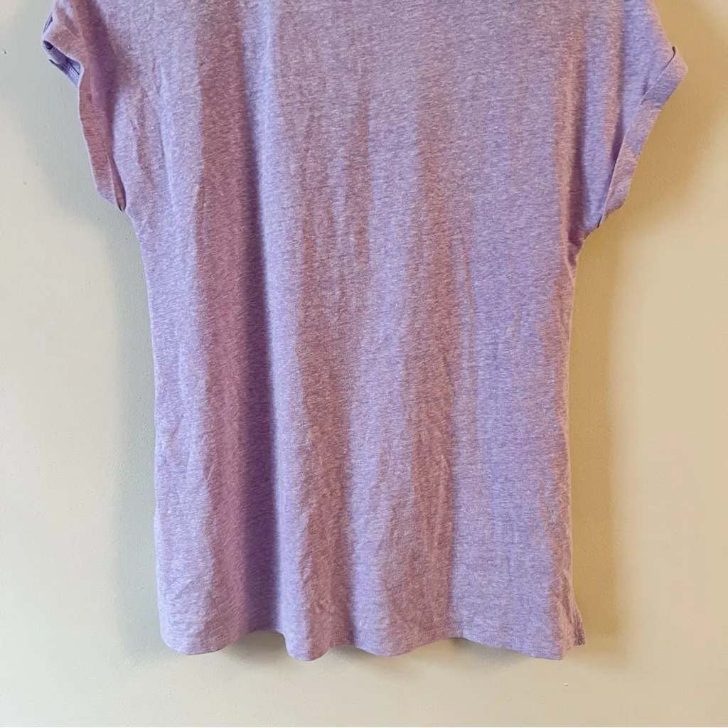 Lilly Pulitzer Purple Linen Blend Short Sleeve top Scoop Neck Button Sleeve XS - Image 7