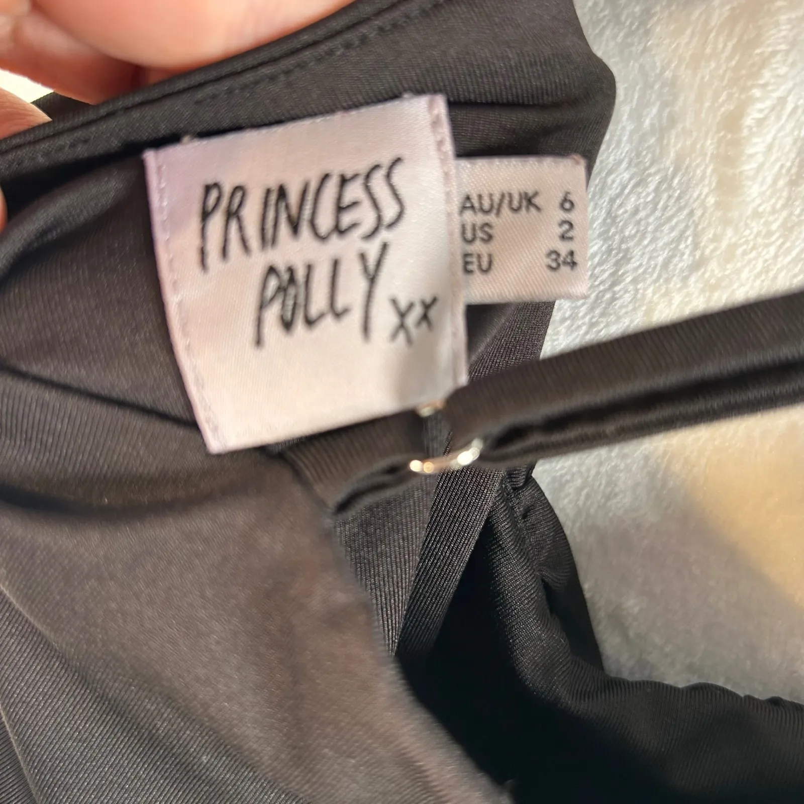 PRINCESS POLLY Black Ruched Sweetheart Neckline Bodysuit Tank Top Size US 2 - Image 5