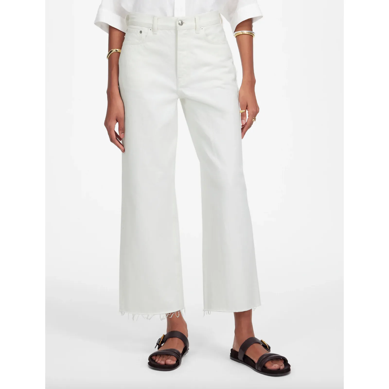 Madewell Low Slung Baggy Crop Jean Pure White Rigid Denim Relaxed US 30 NWT - Image 2