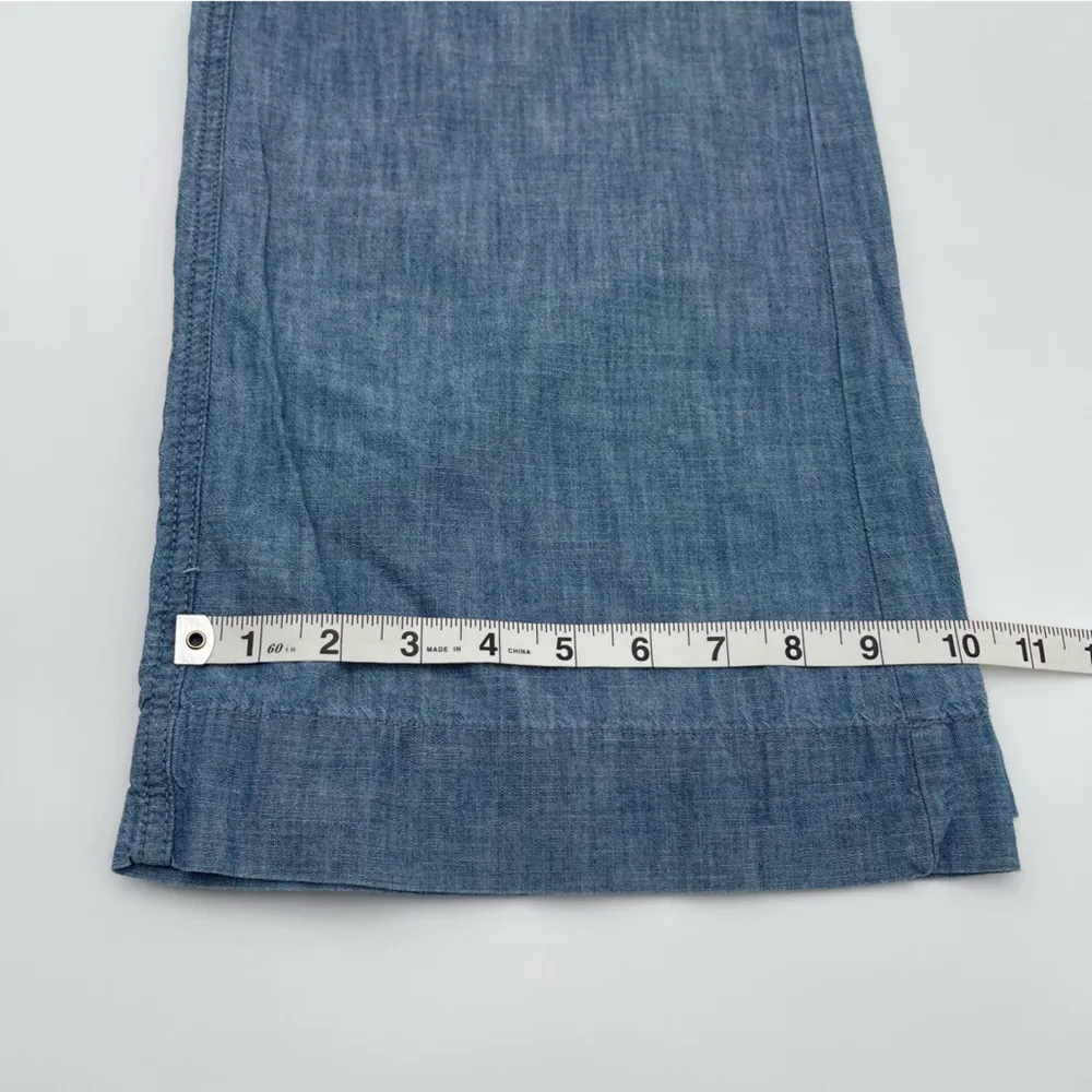 Gap Size 4 Wide Leg High Rise Chambray Pants Cotton Lightweight Beach Casual - Image 14