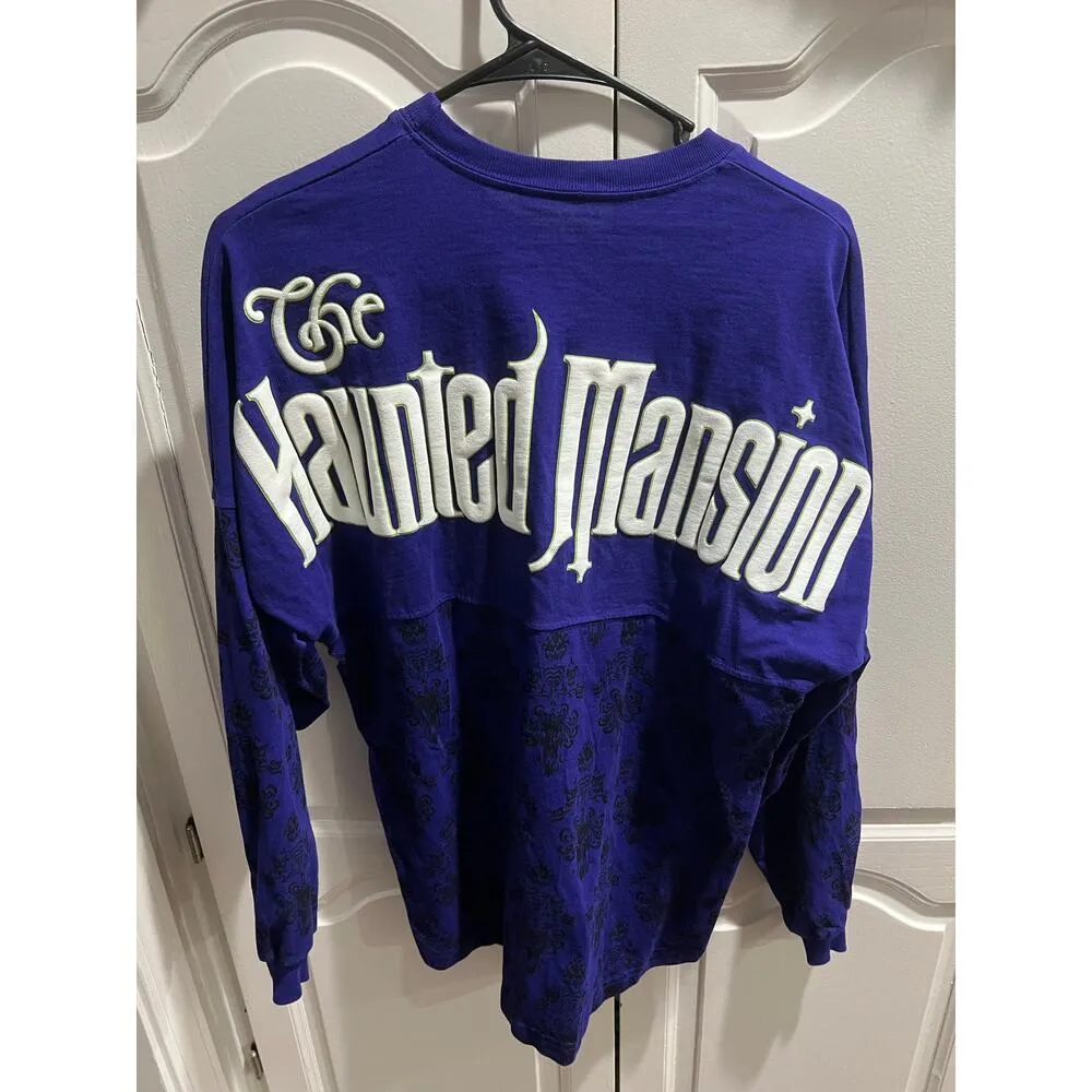 Disney Haunted Mansion Ghost Host Spirit Jersey XS Purple Long Sleeve Adult Park - Image 3