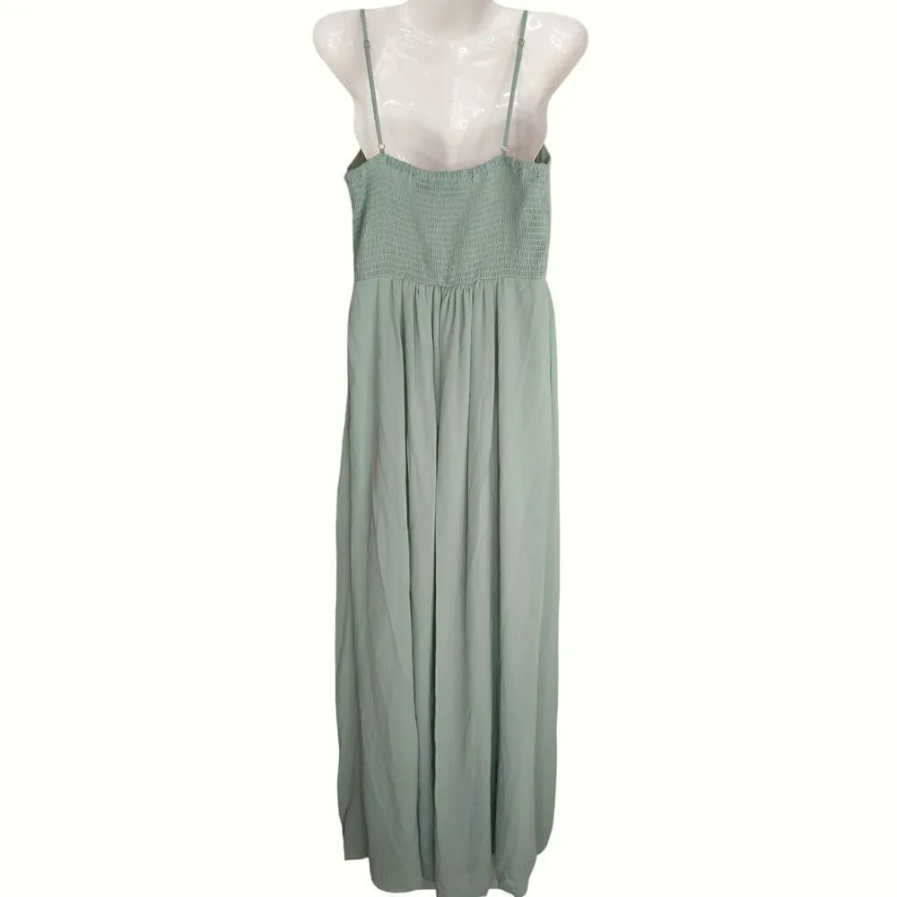 DB Studio‎ Celebrate Womens Smocked Scoop Neck Maxi Dress Dusty Sage Size 10 NWT Green - Image 4