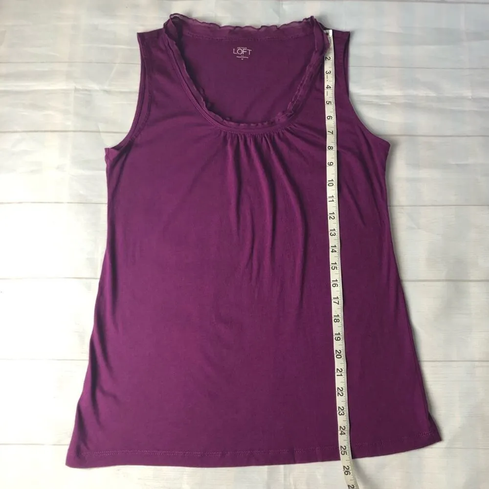 Ann Taylor Loft  Sleeveless Ruffle Trim Blouse - Image 5