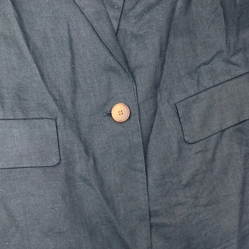Quince size medium black linen blazer single button lightweight - Image 4