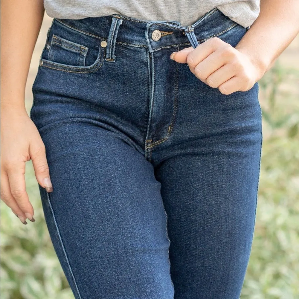 Judy Blue Straight Leg Jeans Size 30 | 10/11 Dark Wash Stretch Denim High Rise - Image 5