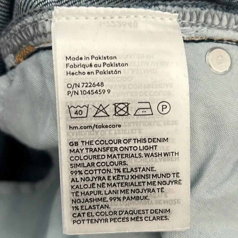 H&M Wide Leg High Waist Cropped‎ Jeans Sz 2 NWT 21" Inseam Classic Denim - Image 12