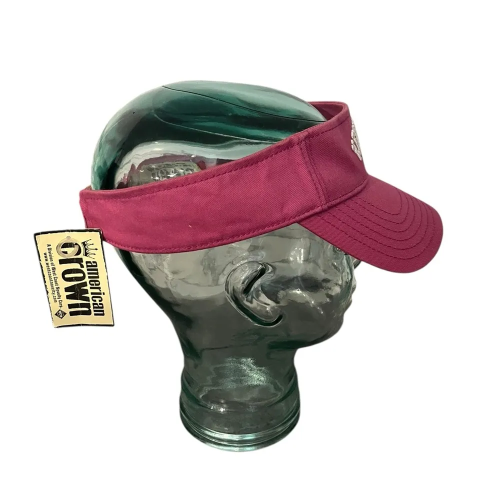 NWT American Crown KENTUCKY 1792 Embroidered 100% Cotton Canvas Adjustable Visor Pink - Image 3