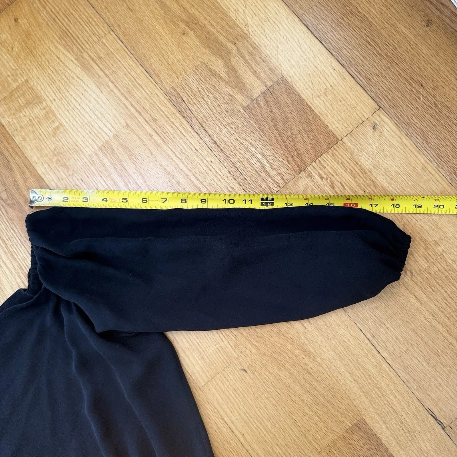 Theory Silk Classic GGT Jumpsuit Off the Shoulder Georgette Black M Boho Chic - Image 10