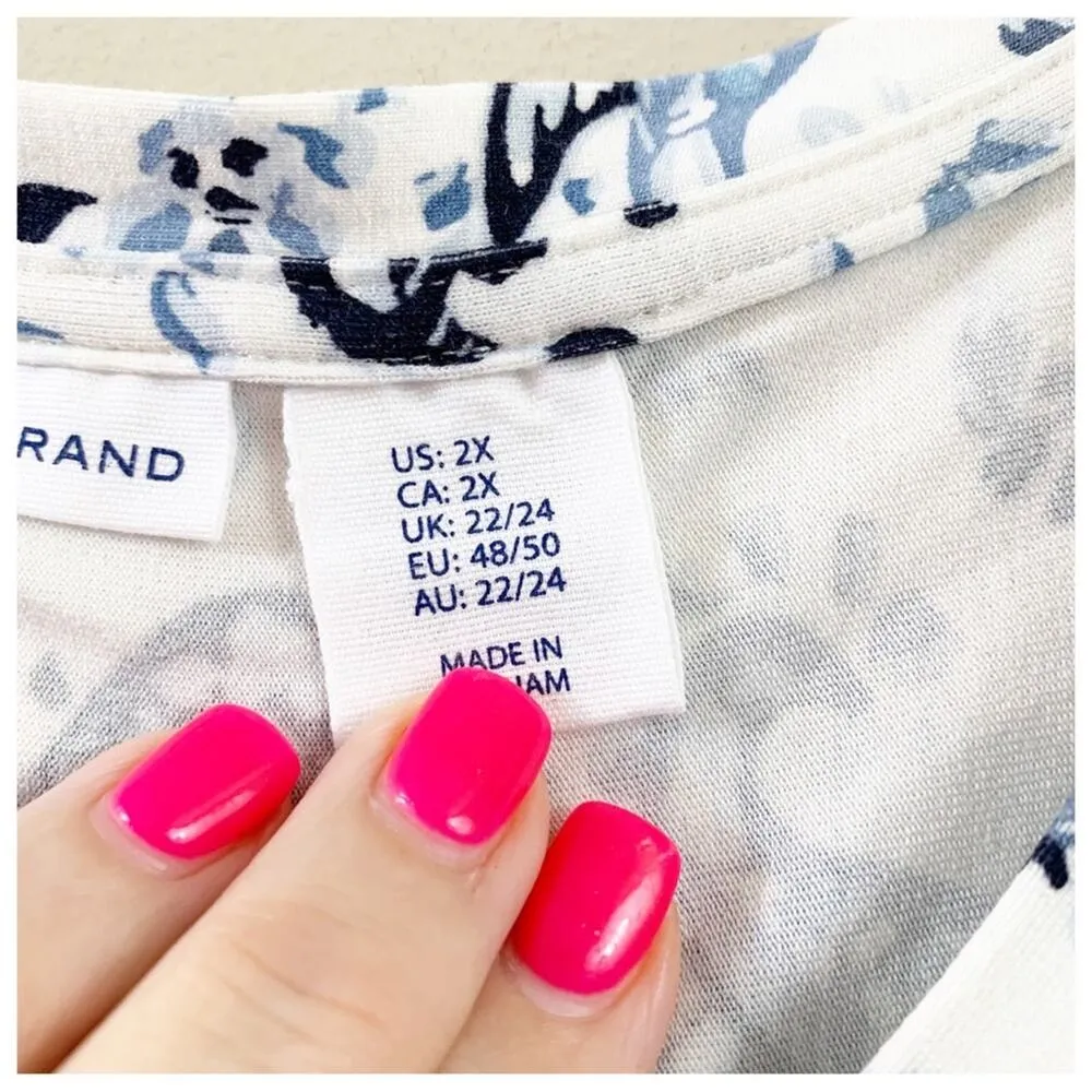 Lucky Brand Paisley Floral White/Blue Shirt Dress - Image 3