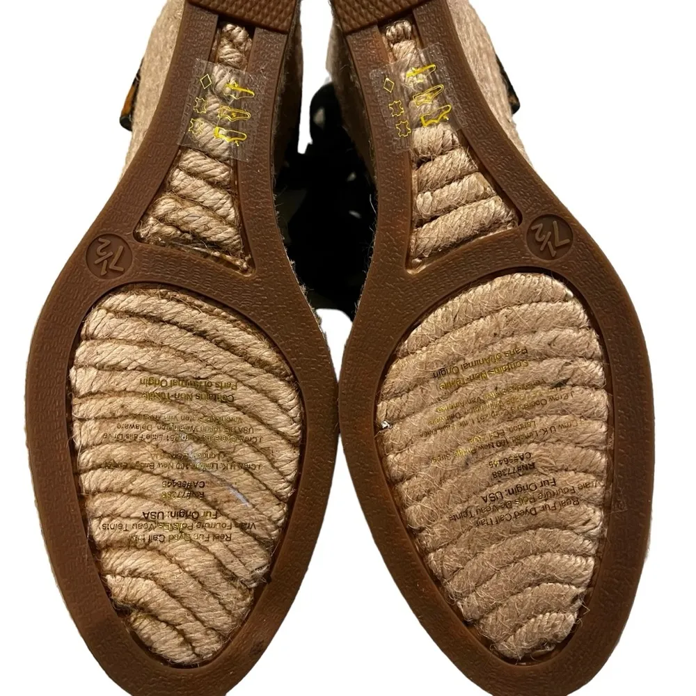 NWOT, J. Crew Espadrille Tie Wedges in Leopard Calf Hair, Sz 7.5 - Image 15